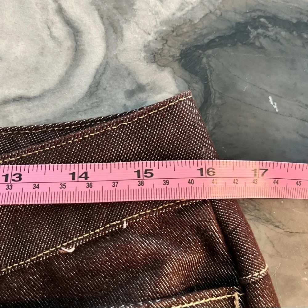 Vintage 2001 Y2K Old Navy Chocolate Brown Denim Pants 10 - Picture 8 of 12